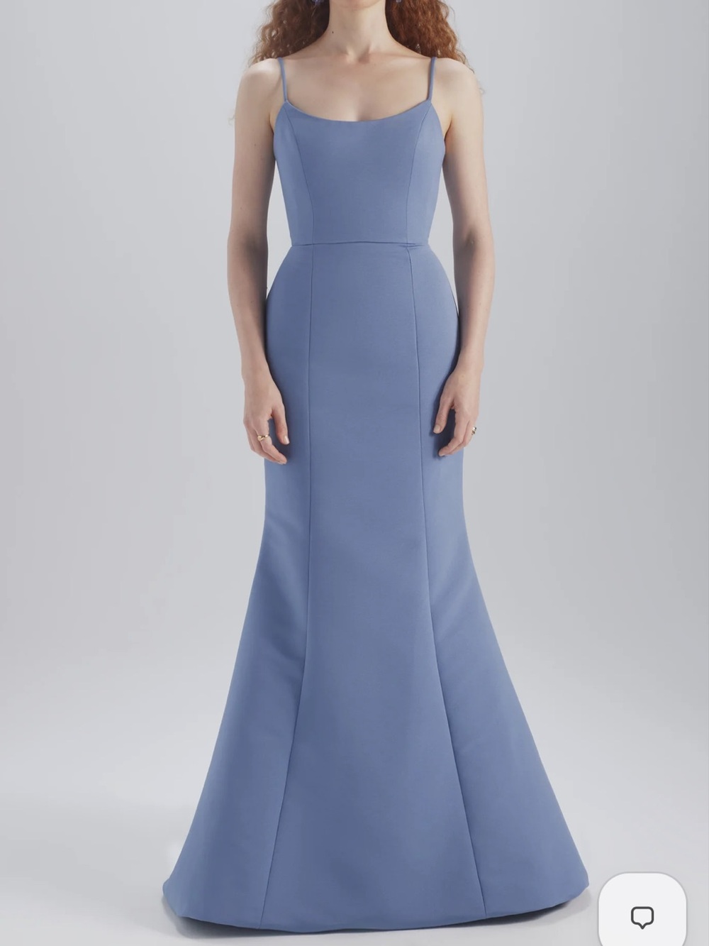 Amsale bridesmaid Moe style dress/gown in color ice blue